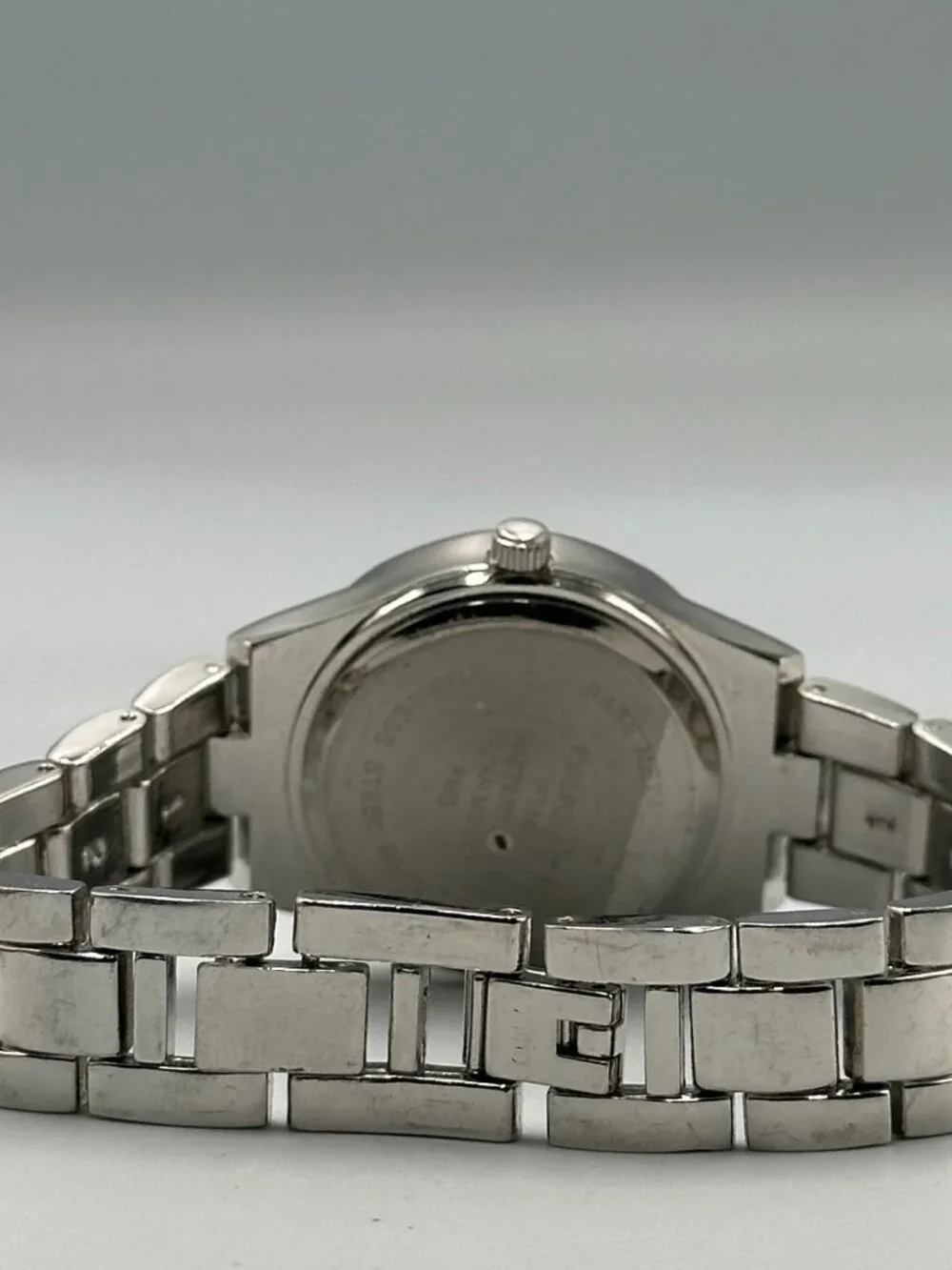 3/$30 Folio Watch Women Silver Tone Crystal Bezel Round Dial 31MM 7.5 Inch